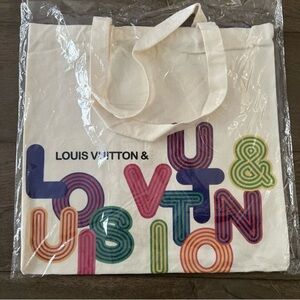 Limited Louis Vuitton Canvas Eco Tote Bag Shenzhen Exhibition 2022 Colorful NEW